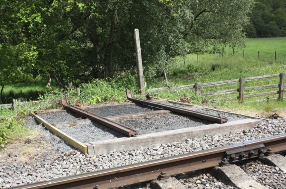Rail Trolley Run-Off Rails in situ, awaiting a trolley