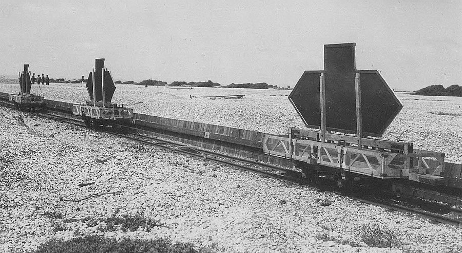 3 cable hauled trolleys with tank targets circa 1940